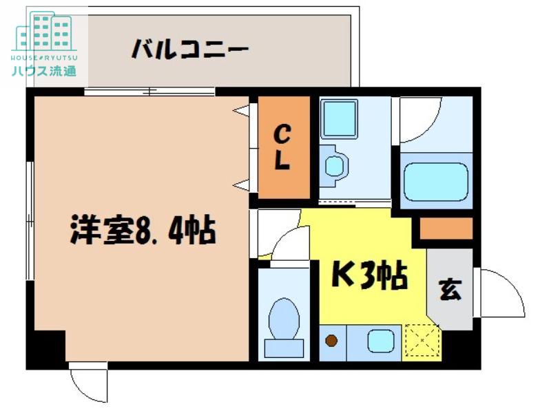 グリーンコート樺島(1K/5階)の間取り写真