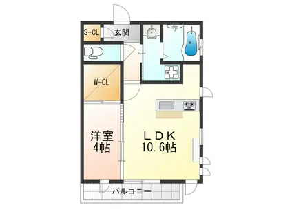 LEVANT SOLEIL 中百舌鳥I(1LDK/2階)の間取り写真