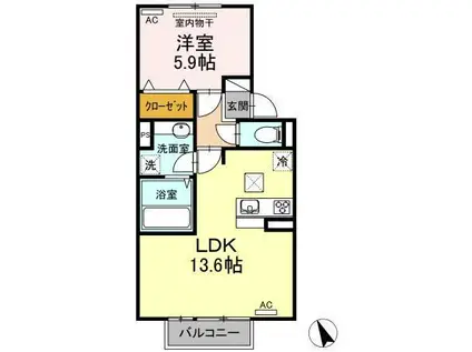 ARIETTA 1・2(1LDK/2階)の間取り写真