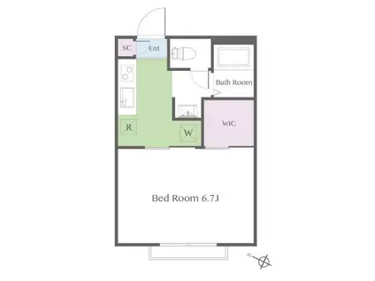 マナオラナハウス(1K/2階)の間取り写真