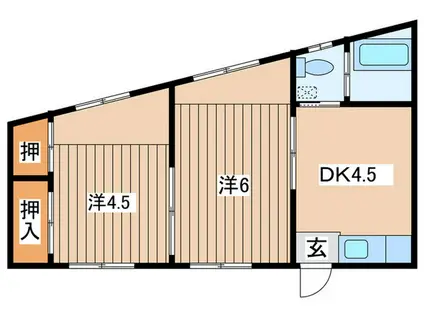 コーポマスコ(2DK/1階)の間取り写真