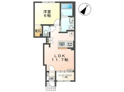 スターテラスII瀬戸(1LDK/1階)の間取り写真