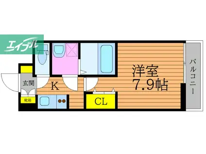 S-36(1K/1階)の間取り写真