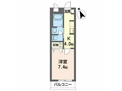 SC霞城 A(1K/2階)の間取り写真