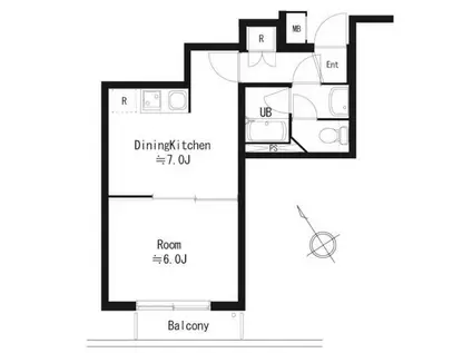 コスモスマーサ(1DK/1階)の間取り写真
