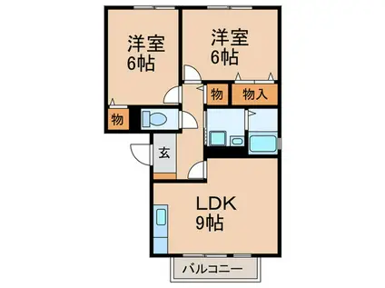 フレマリール垂水(2LDK/1階)の間取り写真