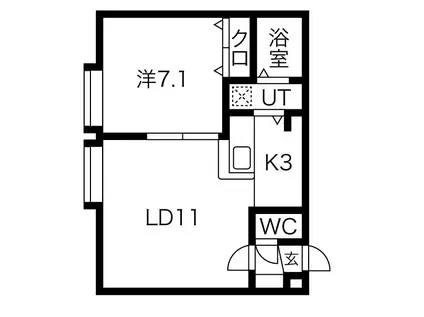 SAFSUMIKAWA(1LDK/3階)の間取り写真
