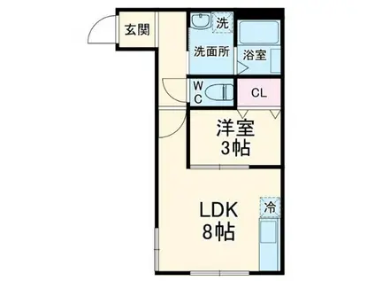 FLAT八千代村上(1LDK/2階)の間取り写真