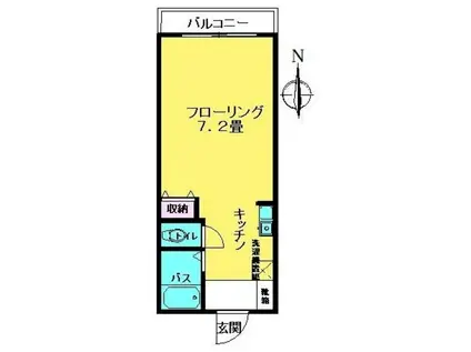 アーバンシティ光洋(1K/2階)の間取り写真