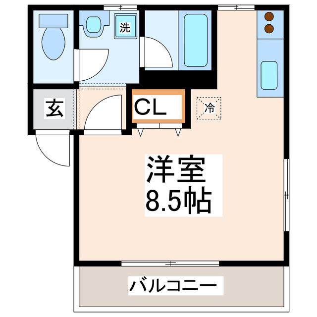 エフォート(ワンルーム/1階)の間取り写真