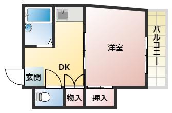 プレアール古川橋(1DK/3階)の間取り写真