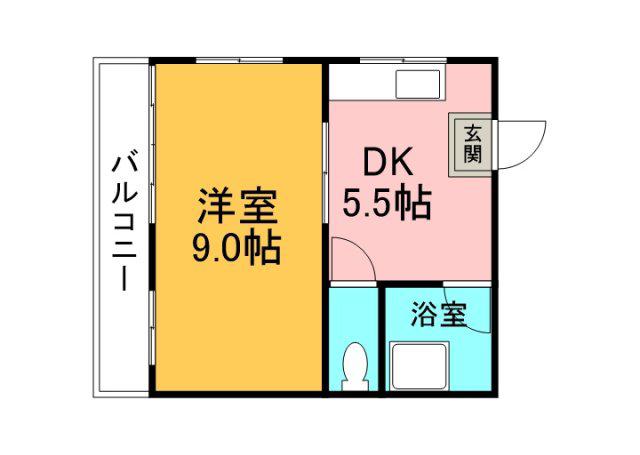 やまもとビル(1K/4階)の間取り写真