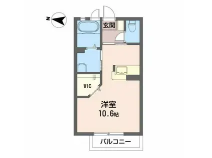 ラダックA(ワンルーム/2階)の間取り写真