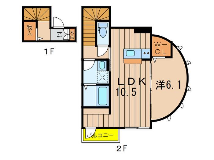 ARGO(1LDK/2階)の間取り写真