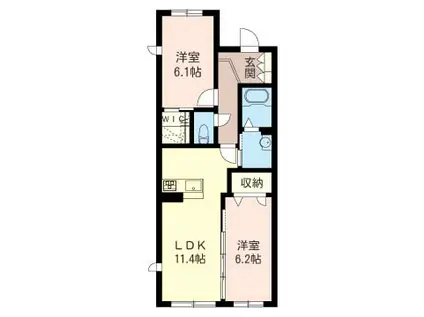 CIELO CASA(2LDK/1階)の間取り写真