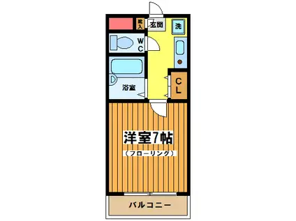 ストリームヴィラ(1K/2階)の間取り写真