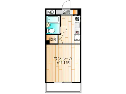 ベルヴュ日吉(ワンルーム/4階)の間取り写真