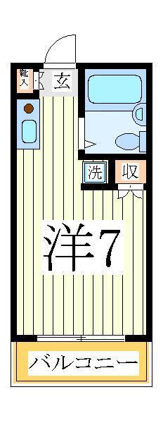 ヒュッテ丸山(ワンルーム/2階)の間取り写真