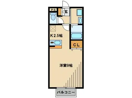 フォルテ川越(1K/1階)の間取り写真