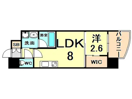 セレニテ神戸元町プリエ(1LDK/10階)の間取り写真