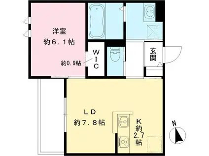 YOUR MAISON 立花(1LDK/2階)の間取り写真