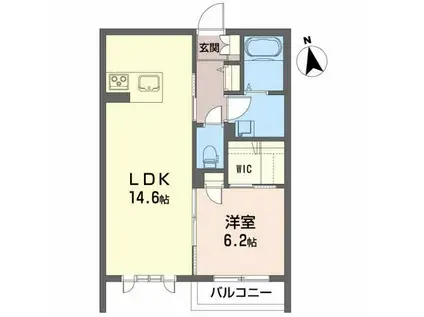 プランドール・アイII(1LDK/1階)の間取り写真