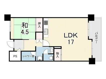 武庫川あおぞらのまち(1LDK/7階)の間取り写真