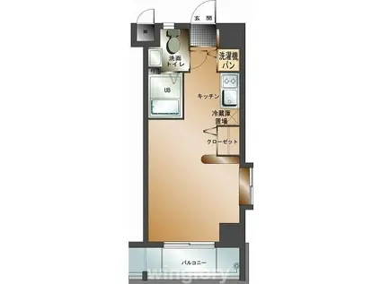 エンクレスト舞鶴(ワンルーム/4階)の間取り写真