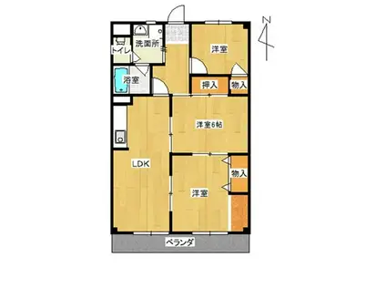 シャルムT・M(3LDK/5階)の間取り写真