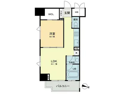 ベルファース本郷弓町(1LDK/8階)の間取り写真