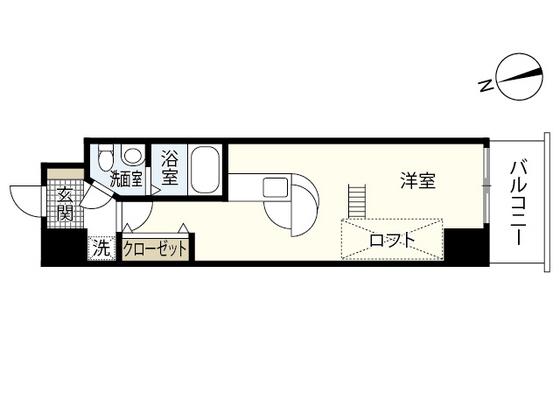 S-FORT鶴見町(ワンルーム/6階)の間取り写真