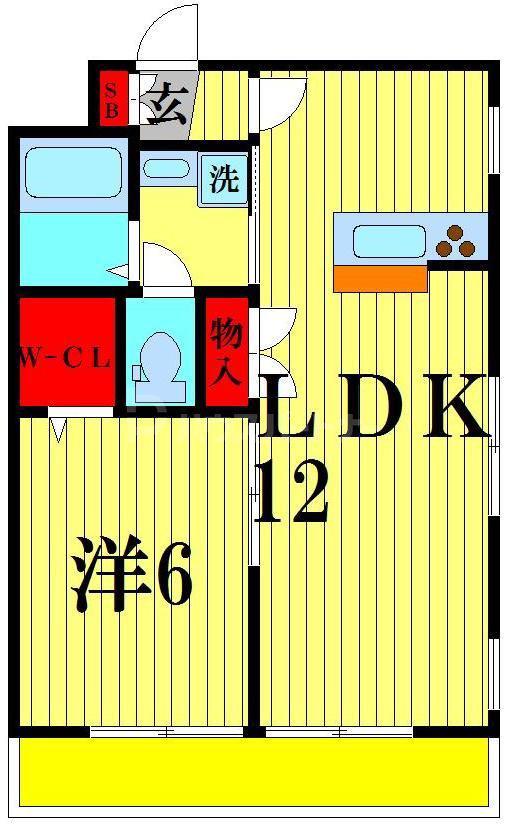 サンリーブ A(1LDK/2階)の間取り写真