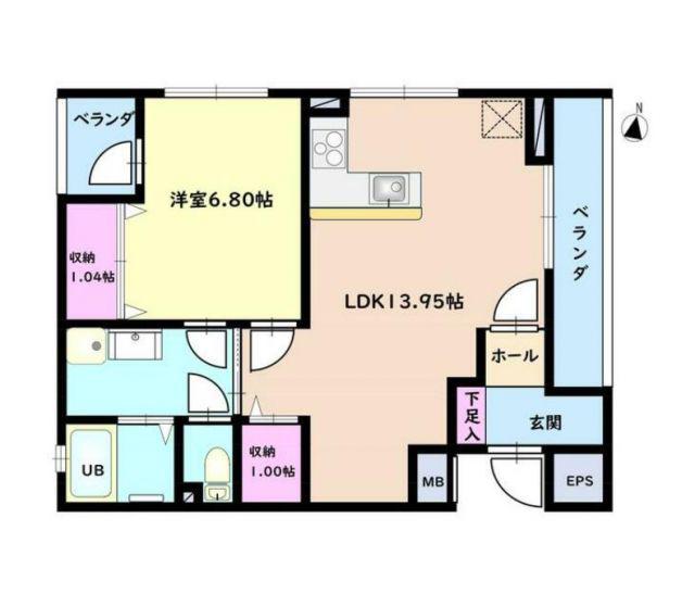 GRAND ETE(1LDK/4階)の間取り写真