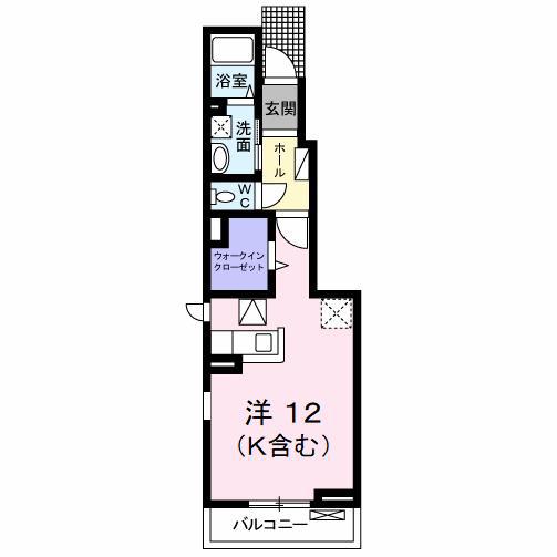 フレッシュリーB(ワンルーム/1階)の間取り写真