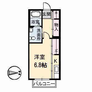 メゾンさくら(ワンルーム/1階)の間取り写真