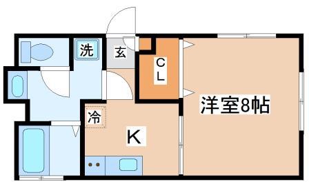 サンマリン五色山(1K/1階)の間取り写真