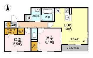 スリーズM(2LDK/2階)の間取り写真