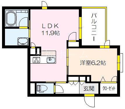 STAR M(1LDK/1階)の間取り写真