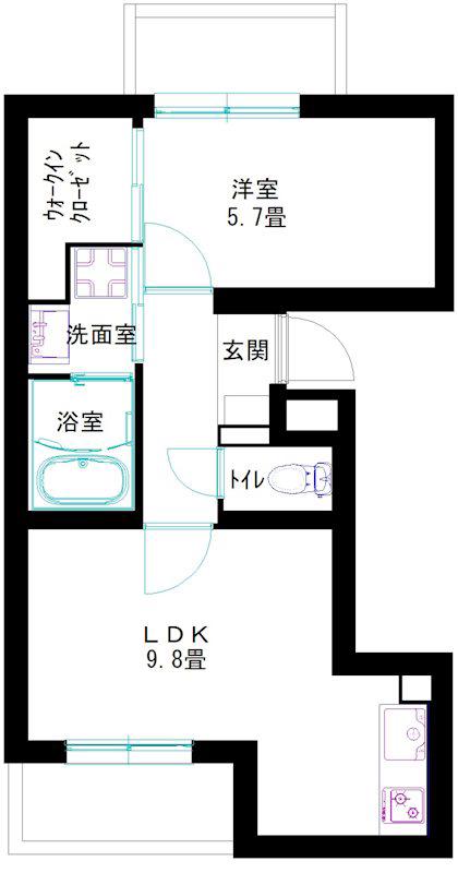 サントノーレ(1LDK/5階)の間取り写真