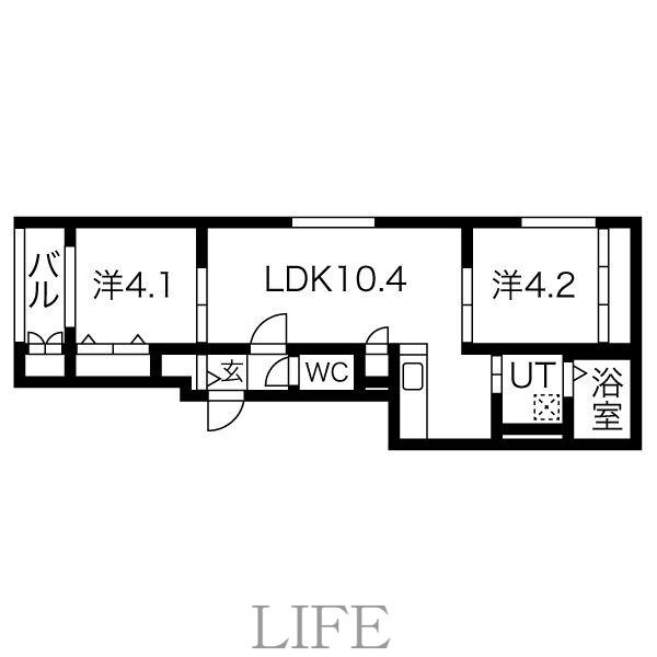 SUZU CORT元町(2LDK/3階)の間取り写真