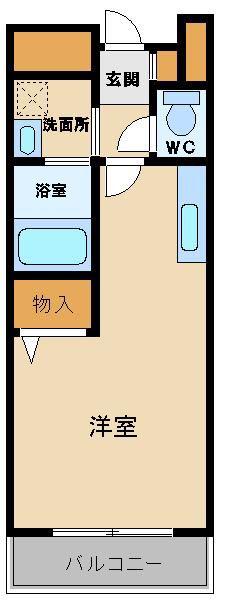 リフティーI(ワンルーム/1階)の間取り写真