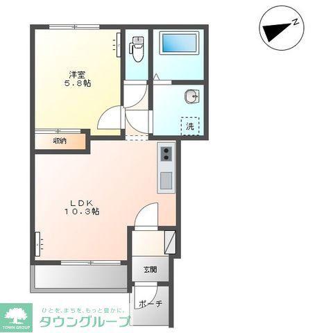 リオグランデ(1LDK/1階)の間取り写真