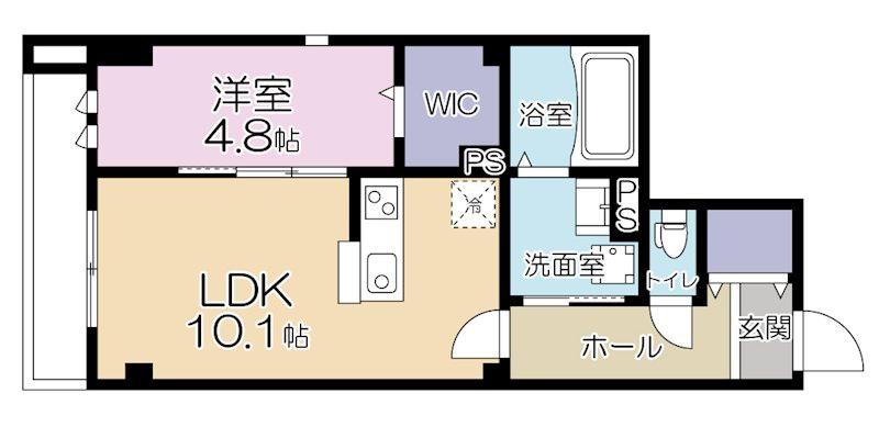 RAFFINE陣屋(1LDK/2階)の間取り写真