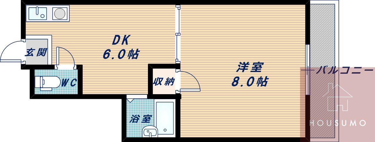 エルコート三国(1DK/3階)の間取り写真
