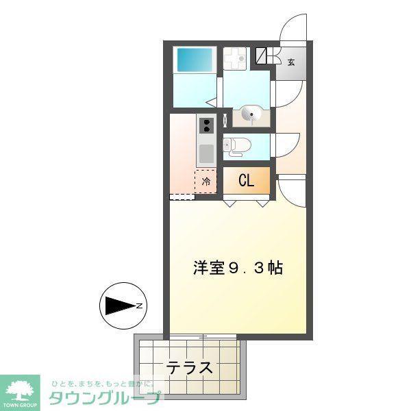 BRANCHE金山(ワンルーム/1階)の間取り写真