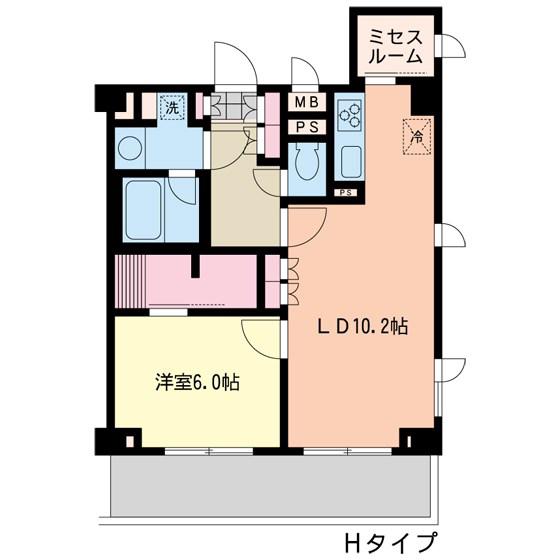 エスティメゾン代沢(1DK/2階)の間取り写真