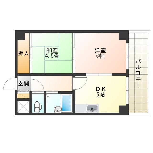 ハイツサンシャイン(2DK/8階)の間取り写真
