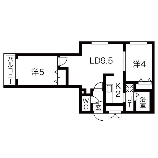 エスポワールN20(2LDK/1階)の間取り写真