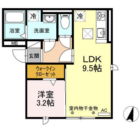 エクラシエール(1LDK/1階)の間取り写真