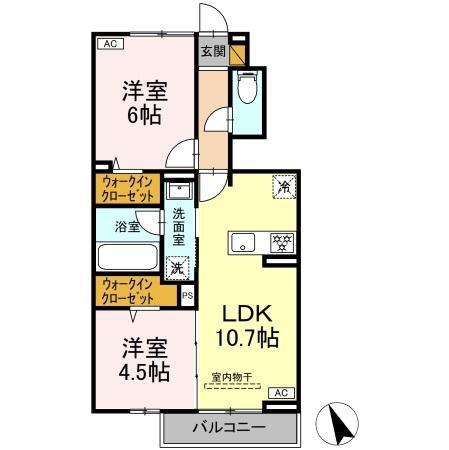 バイヤンツリーばんどう(2LDK/2階)の間取り写真